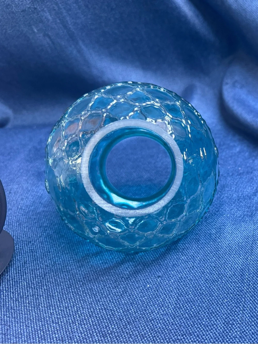 Moroccan Turquoise Blue Glass Lantern Metal Tealight Candleholder 9.5